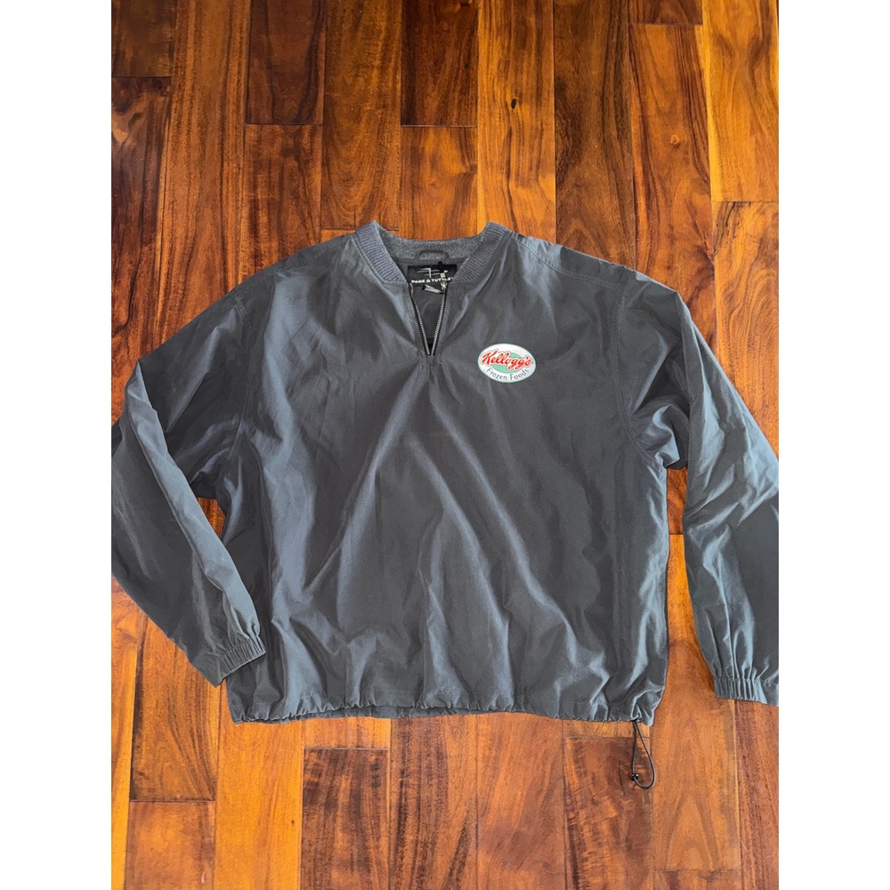 Page & Tuttle Mens XL Kellogg's Frozen Foods 1/4 Zip Windbreaker Jacket Gray